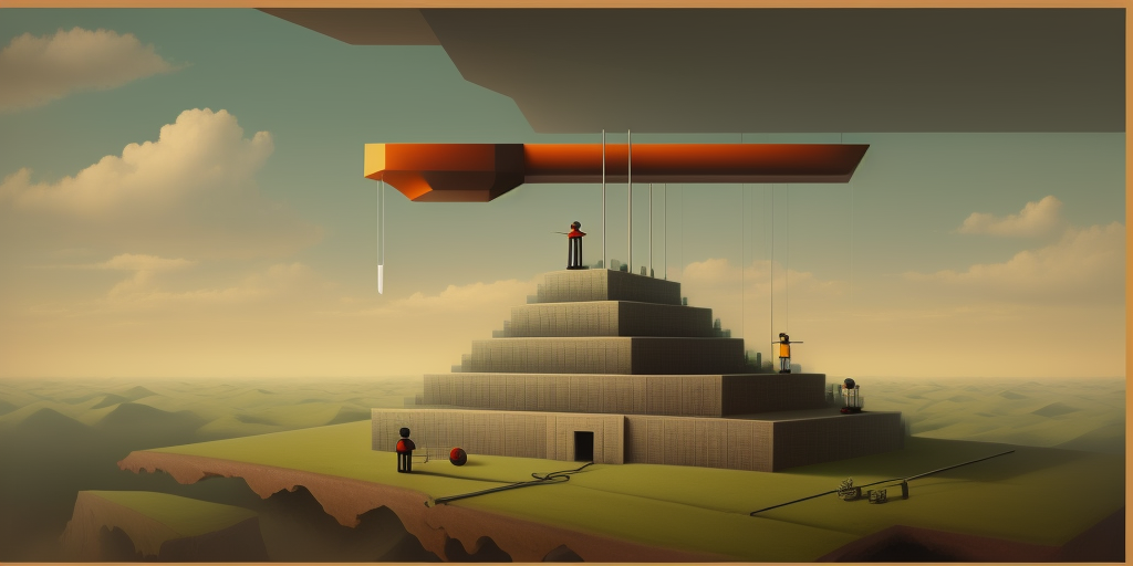 AI-generate image, "Religion and AI Converge on Mazlow's Hammer", by Marcel Gagné.