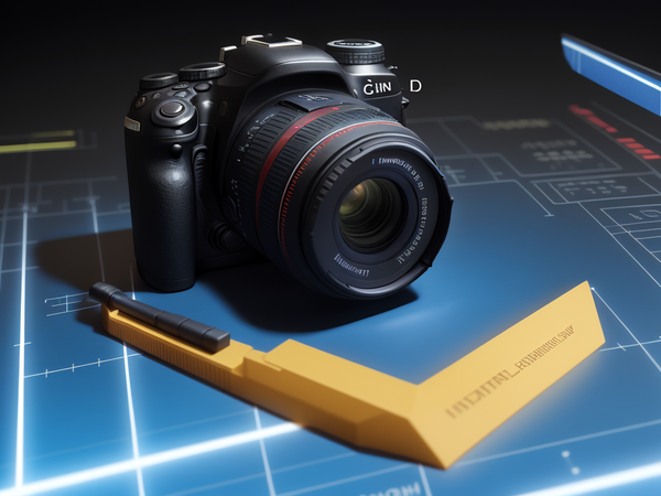 "Smart Camera Design on Blueprint", created by Marcel Gagné, using Artsmart.ai